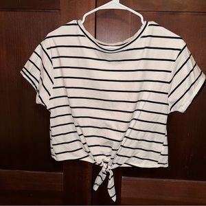 Black & White Stripped Cropped Top